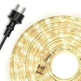 Nipach GmbH 10m 240 LED Lichterschlauch Lichtschlauch warm-weiß – Innen- und...