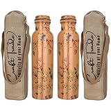 Craft Trade Trinkwasserflasche Kupfer Trinkflasche Rein Blumen Flasche...
