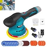 Akku Auto Poliermaschine, Exzenter Poliermaschine mit 2x Akkus, 8 Variablen...