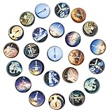 Wondora 24 Stück Flummies für Kinder - Raketen & Planeten Flummis (32mm) als...