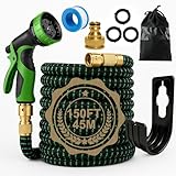 Flexibler Gartenschlauch 45M – Dehnbarer Wasserschlauch mit 10...