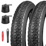 MEGHNA 2er-Set 20/26 Zoll E-Bike Reifen 3.0 Zoll Fahrradmäntel+Schlauch AV32mm...