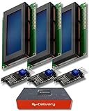 AZDelivery 3 x HD44780 2004 LCD Display Bundle Blau 4x20 mit weißen Zeichen mit...