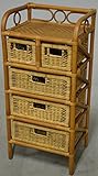 Hansen 2439/3/2 Rattanregal 3+2Ablagefächer, honigfarben, Abmessung:45x35xH95