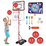 Herenear Basketballkorb für Kinder, Höhenverstellbar 107-193cm, Tragbar Indoor...