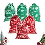 Hyran Geschenktüten Weihnachten, 6 Stück Weihnachtssack, 30×20 cm...