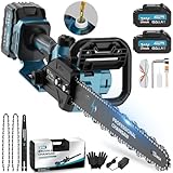 12-Zoll-Akku-Kettensäge, 2x4000mAh Kabellose Elektrokettensäge, Kabellose...