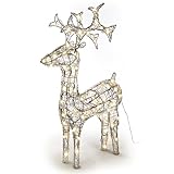 Nipach GmbH Rentier beleuchtet Acryl 120 LED warm weiß Deko-Figur 100 cm Trafo...