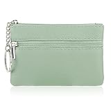 simarro Monedero Mujer, Sólido PU Lichi Patrón Zip Mini Monedero Con Llavero...