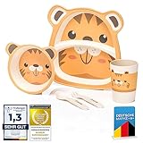 all Kids United® Kindergeschirr-Set aus Kunststoff; 5-teiliges Mehrweg...