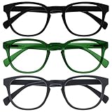 OPULIZE Pop Lesebrille 3er Pack Keck Rund Matt Rahmen Federscharniere Kratzfest...