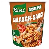 Knorr Pasta Pot Gulasch-Sauce leckere Instant Nudeln fertig in 5 Minuten 8x 60 g