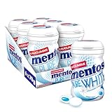 Mentos Kaugummi Pure White Sweet Mint, 6 Boxen zuckerfreie Chewing Gum Dragees...