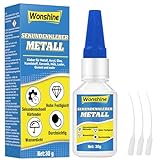 Sekundenkleber für Metall, Metallkleber Extra Stark, Wasserfester und...
