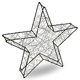 Nipach GmbH Dekoleuchte Metall-Stern Silber schwarz Weihnachtsstern 30 cm - 25...