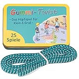 GLÜCKSWOLKE Gummitwist + Buch mit 25 Spiele - Indoor & Outdoor Spielzeug für...