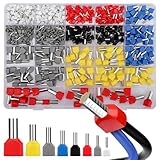 Zwillingaderendhülsen Set, 600 Stück Isolierte Twin Aderendhülsen 0,5mm²...