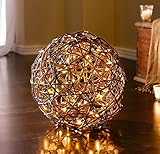 Deko-Kugel Lichterzauber aus Weide mit 50 LED Lichtern, Tischlampe mit...