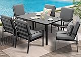 GLP Gartenlounge-Set Garten-Essgruppe, (Gartenmöbel Set, 7-TLG., 6 Sessel, 1...