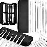 Retoo Mitesserentferner Set Edelstahl, 7 Stücke Blackhead Remover Tool, Pickel...