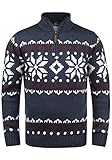 Solid SDNorwin Herren Strickpullover Troyer Grobstrick Pullover mit Stehkragen...