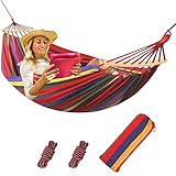 AKOFIC Hängematte Outdoor Baumwolle 190 x 150 cm, Camping Hängematten...