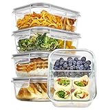 Vtopmart 5Pack 975ml Meal Prep Boxen, Glasbehälter mit Deckel, Frischhaltedosen...