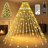 Lichterkette Weihnachtsbaum, 2M 240 LED Christbaumbeleuchtung mit Ring 12...