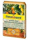 Floragard Zitrus-und Mediterranpflanzenerde 10 Liter, extra Eisen-Dünger für...