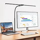 Schreibtischlampe LED Dimmbar, 1200 Lumen Doppelkopf Klemmbar für Homeoffice,...