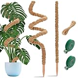 Aileem 2 Stück Moosstab Rankhilfe, 122 cm & 63 cm Biegsame Pflanzenstütze für...