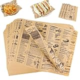 100 Blätter Papierblätter，Lebensmittelverpackungspapier，Burger Papier,...
