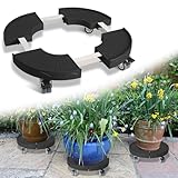 Tubiaz Pflanzenroller Rund, Rolluntersetzer Tragkraft 200KG, Einstellbar Ø38CM...