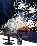 Trongle Weihnachten Schneeflocke Projektor Licht 3D-Effekt, LED Projektionslampe...