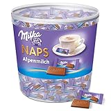 Milka Naps Alpenmilch 1 x 1kg, Zartschmelzende Mini-Schokoladentäfelchen aus...