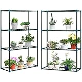 Outsunny Pflanzenregal 2er Set, Pflanzenständer mit 4 Etagen, Blumenständer,...