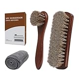 Euvia 3-teiliges Premium Schuhpflege Set aus 100% Pferdehaar Mit Poliertampons,...