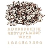400 Stück 15mm Kleine Holzbuchstaben zum Basteln und Holzzahlen: 200 STK Holz...