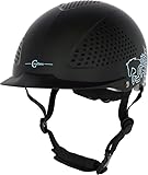 Covalliero 3230155 Reithelm Beauty 2.0, 4-Punkt-Befestigung, Schwarz, 52-54 cm