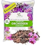 Garten Lux Premium Orchideenerde 5L-6-Komponenten Orchideensubstrat für...