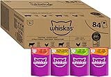 WHISKAS Adult 1+ Katzenfutter nass - ab 1 Jahr - 84x85g Portionsbeutel -...