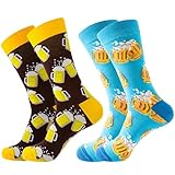 Lucktao 2 Paar Biersocken Männer, Lustige Oktoberfest Socken Herren, Gemusterte...