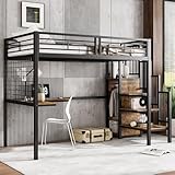 Gxffipw Etagenbett Kinderbett 90x200 cm mit Treppe und Stauraum Schrank,...