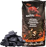 Naturcoal Premium Quebracho Holzkohle 10kg - Natürliche Grillkohle für BBQ,...