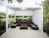 Alu Pergola HWC-N94 mit 3X Seitenwand, Lamellen-Pavillon, stabiles...
