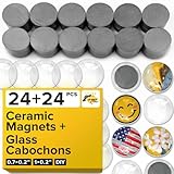 X-bet MAGNET Ceramic Magnets for Crafts with Transparent Glass Cabochons - Clear...