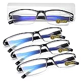 LUFF 4Pcs Anti-Blue-Ray-Lesebrille Tragbare Ultraleichtleser（2.0X）