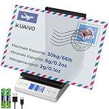KUAIVO Briefwaage, 30kg/2g Digitale Paketwaage mit Halte & Tara Funktion, Hohe...