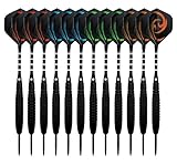 KOHMUI Dartpfeile, 12 Stück Steel Darts Pfeile Set, 23 Gramm Profi Steeldarts...