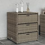 ZEYUAN Gartenschrank Grau 55x59x69 cm Poly Rattan, Geräteschuppen, Gerätehaus,...